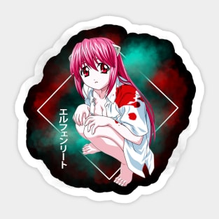 Innocence And Darkness Elfen Lied Manga's Visual Dichotomy Sticker